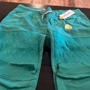 Girls XL (16) husky green reinforced sweatpants.  NWT